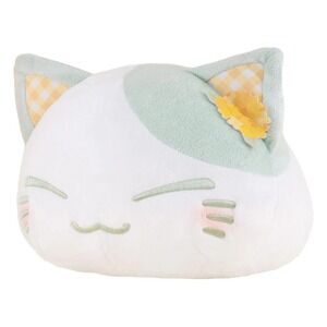 Nemuneko Cat Plush Figure Rapeseed Flower Pattern (Mint Green)